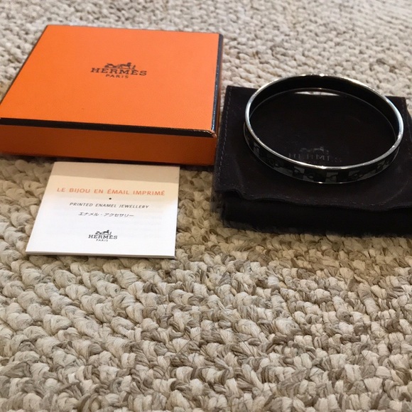 Hermès 100% authentic thin bangle bracelet silver - Picture 6 of 8